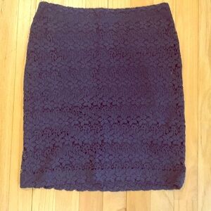 Navy lace pencil skirt